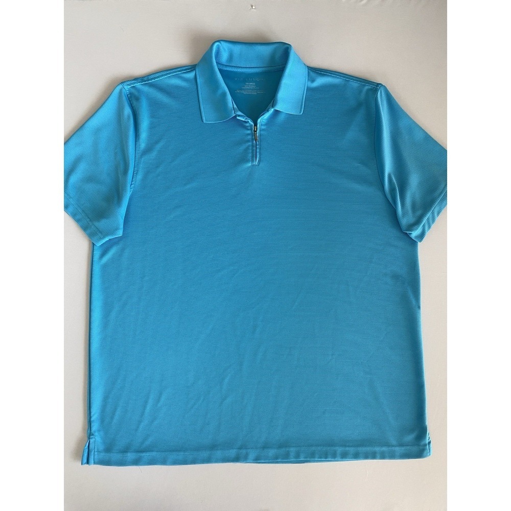 Via Europa Men's Turquoise Quarter Zip Polo Shirt Size XXL